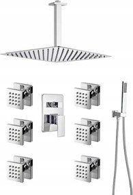 Falsík Alatti Zuhanyszett Hidromasszázs Króm Esőztető 30 cm