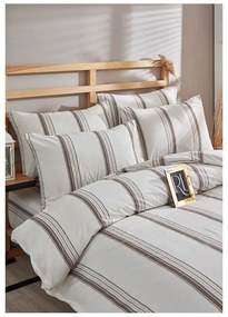 Barna-bézs kétszemélyes hosszabbított pamut ágyneműhuzat 200x220 cm – Mila Home