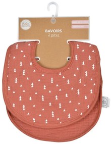 Téglavörös muszlin előke szett 2 db-os – Bébé Douceur