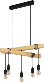 Eglo 43629 - Csillár zsinóron TOWNSHEND 5xE27/60W/230V