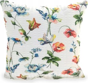 Fakéreg párnahuzat 70x80 virágos akvarell minta fehér alapon