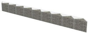 vidaXL horganyzott acél gabion fal 630 x 30 x 50 cm