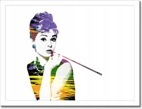 Poszterek keretben 40x30 Audrey Hepburn Szivar