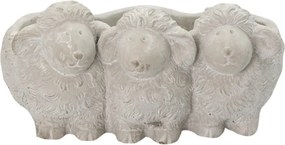 Szürke virágcserép báránykával 26x20x12 cm
