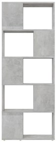 betonszürke térelválasztó könyvszekrény 60 x 24 x 155 cm