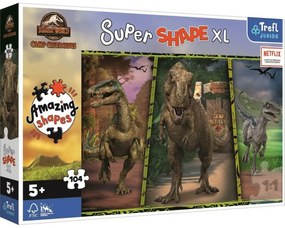 Trefl Puzzle Super Shape színes dinoszauruszok/Jurassic World, 104 XL darab
