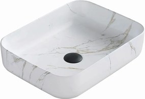 Mexen Carla 50 x 39 cm-es pultra szerelhető mosdó, fehér kő - 21555091