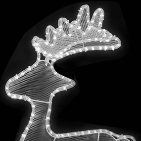 rénszarvasos karácsonyi dísz hálóval és 306 LED-del 60x24x89 cm