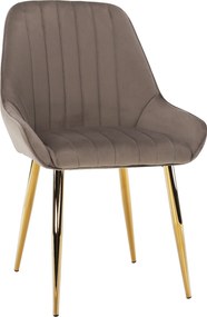 Étkezőszék, szürkésbarna Taupe/gold króm-arany, PERLIA