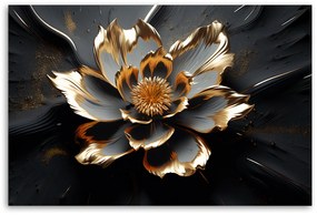 Gario Vászonkép Gyönyörű fekete-arany virág Méret: 120 x 80 cm