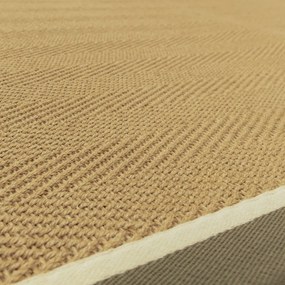 Khaki-natúr színű kétoldalas-kézi szövésű juta szőnyeg 200x290 cm Bordo Herringbone Khaki – Asiatic Carpets