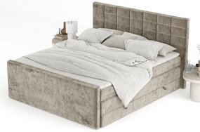 Világosbarna ágyneműtartós boxspring ágy 180x200 cm Ava – Maison de Rêve