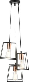 Dar Lighting vintage függeszték tower matt fekete réz dartow0322