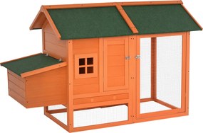 PawHut Előregyártott Fa Tyúkól Fészekboxzal Tojótyúkoknak, Tyúkcserép Levehető Tálcával a Kertbe, 170x74x106 cm | Aosom