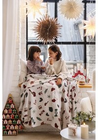 Fehér takaró karácsonyi mintával 130x160 cm Yule – Bloomingville