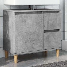 betonszürke szerelt fa mosdószekrény 65 x 33 x 60 cm