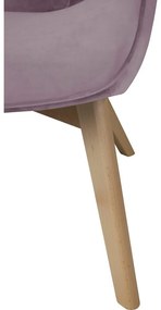 Levendula színű bársony fotel lábtartóval Niko – Ropez