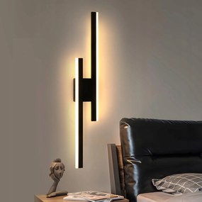 Lampa Ścienna Czarny Kinkiet Led Nowoczesna Łazienkowy Korytarz IP44 3000K