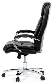 Fekete ökobőr irodai szék hintamechanikával. KA-F1385 BK