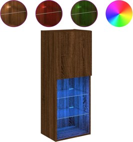 vidaXL barna tölgyszínű TV-szekrény LED lámpákkal 40,5 x 30 x 102 cm