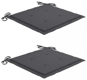 2 db összecsukható bambusz kerti szék párnával