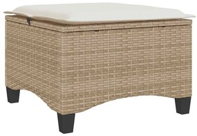 2 db bézs polirattan kerti székek párnákkal 55x55x36 cm