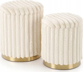 Nyitható puff szett kellemes anyagból Fido Halmar Krém szín