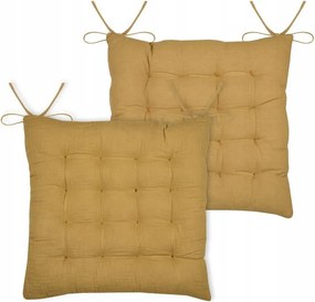 Ülőszék Párna Négyzet Alakú Pamut 38 x 38 cm Sárga