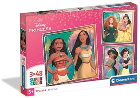 Disney Hercegnők Portrait 3x48 db-os puzzle Clementoni