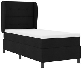 Boxspring Ágy Mattal Fekete 100x200 cm Szövet