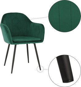 Dizájnos fotel, smaragd Velvet anyag, ZIRKON