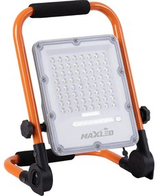 MAXLED LED újratölthető reflektor állvánnyal LED/50W/3,2V 4500K 5000 mAh IP65 narancssárga 5903271845224