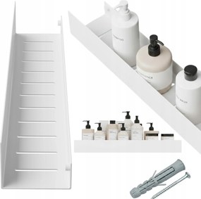 Fürdőszobai Zuhanypolc Fém Falra Akasztható Novaro Fehér 60