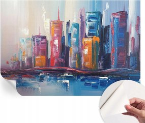 Fotótapéta Öntapadós Dekoratív tapéta Színes város 152x104 cm