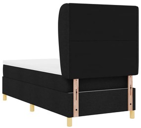 Boxspring Ágy Matrac Készlettel Fekete 90x200 cm Szövet