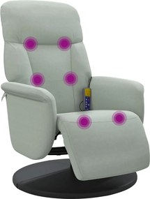vidaXL világosszürke bársony dönthető masszázsfotel lábtartóval