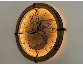 Li-Go 23712/DUB/BAT2 - Dimmelhető LED falióra érzékelővel, LED/1xAA, átm. 32 cm, tölgy