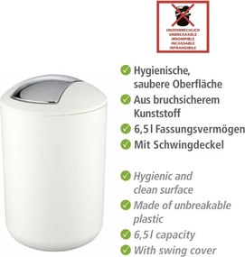 Fehér műanyag szemetes 6,5 l Brasil – Wenko