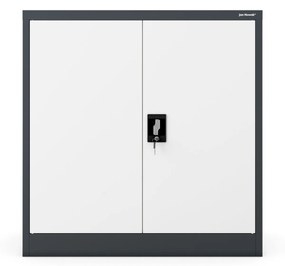 Alacsony fém irattartó szekrény BEATA, 900 x 930 x 400 mm, antracit-fehér