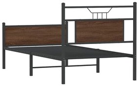 barna tölgy színű szerelt fa ágykeret matrac nélkül 80x200 cm