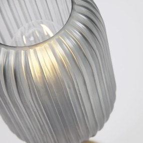 Aranyszínű asztali lámpa üveg búrával (magasság 40 cm) Hestia – Kave Home