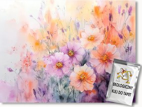 Fotótapéta Flizelina Park Virágágyás Kert Virágok Kozmosz Levendula 208x146 ragasztó