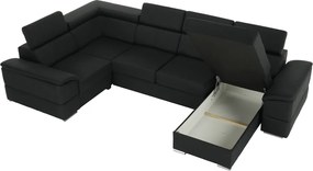 Ülőgarnitúra, sötétszürke, jobbos kivitel, SEGORIA ROH U