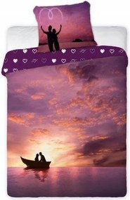 Pamut Ágyneműhuzat Szív 160x200 Naplemente