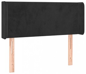 fekete bársony LED-es fejtámla 93 x 16 x 78/88 cm