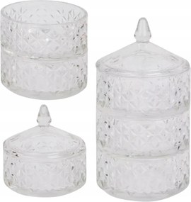 Emeletes Üveg Patera Zárható Elegáns Üveg Rendszerező 3 Szint