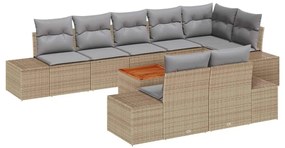 vidaXL Kerti Kanapé Szett 9 pcs bézs és világosszürke