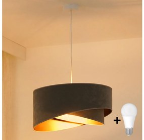 Brilagi - LED Csillár zsinóron LYRA 1xE27/15W/230V szürke/arany