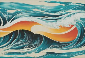 Fali fotótapéta előszoba konyhába Absztrakt hullámok 152x104 Ragasztó