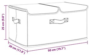 2 db krémszínű szövet tárolódoboz 50 x 30 x 25 cm